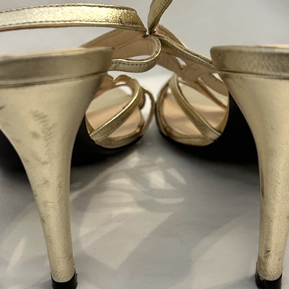 L.K. Bennett Gold Strappy Feria Heels‎ Size EU 37 - Picture 14 of 14
